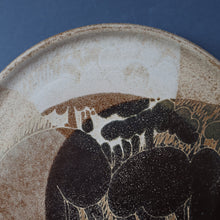 Load image into Gallery viewer, STUDIO POTTERY. Large Plate or Platter with Abstract Floral Motifs. Crich Pottery (Diana Worthy). 10 1/2 inches diameter
