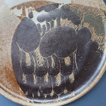 Load image into Gallery viewer, STUDIO POTTERY. Large Plate or Platter with Abstract Floral Motifs. Crich Pottery (Diana Worthy). 10 1/2 inches diameter
