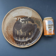 Load image into Gallery viewer, STUDIO POTTERY. Large Plate or Platter with Abstract Floral Motifs. Crich Pottery (Diana Worthy). 10 1/2 inches diameter
