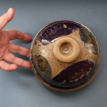 Load image into Gallery viewer, 1970s STUDIO POTTERY.  Small Cheese Dome with Abstract Floral Motifs. Crich Pottery (Diana Worthy)
