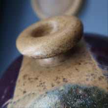 Load image into Gallery viewer, 1970s STUDIO POTTERY.  Small Cheese Dome with Abstract Floral Motifs. Crich Pottery (Diana Worthy)
