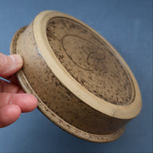 Load image into Gallery viewer, 1970s STUDIO POTTERY.  Small Cheese Dome with Abstract Floral Motifs. Crich Pottery (Diana Worthy)
