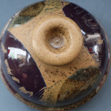 Load image into Gallery viewer, 1970s STUDIO POTTERY.  Small Cheese Dome with Abstract Floral Motifs. Crich Pottery (Diana Worthy)
