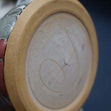 Load image into Gallery viewer, 1970s STUDIO POTTERY.  Small Teapot with Terracotta Abstract Floral Motifs. Crich Pottery (Diana Worthy)
