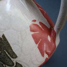 Load image into Gallery viewer, 1970s STUDIO POTTERY.  Small Teapot with Terracotta Abstract Floral Motifs. Crich Pottery (Diana Worthy)
