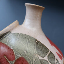 Load image into Gallery viewer, 1970s STUDIO POTTERY.  Small Teapot with Terracotta Abstract Floral Motifs. Crich Pottery (Diana Worthy)
