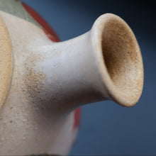 Load image into Gallery viewer, 1970s STUDIO POTTERY.  Small Teapot with Terracotta Abstract Floral Motifs. Crich Pottery (Diana Worthy)
