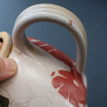 Load image into Gallery viewer, 1970s STUDIO POTTERY.  Small Teapot with Terracotta Abstract Floral Motifs. Crich Pottery (Diana Worthy)
