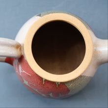 Load image into Gallery viewer, 1970s STUDIO POTTERY.  Small Teapot with Terracotta Abstract Floral Motifs. Crich Pottery (Diana Worthy)
