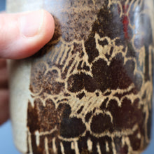 Load image into Gallery viewer, 1980s STUDIO POTTERY. Large Mug with Abstract Floral Motifs. Crich Pottery (Diana Worthy)
