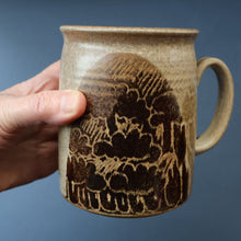 Load image into Gallery viewer, 1980s STUDIO POTTERY. Large Mug with Abstract Floral Motifs. Crich Pottery (Diana Worthy)
