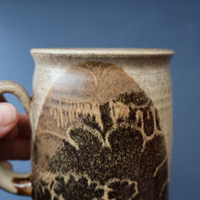 Load image into Gallery viewer, 1980s STUDIO POTTERY. Large Mug with Abstract Floral Motifs. Crich Pottery (Diana Worthy)
