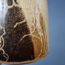 Load image into Gallery viewer, 1980s STUDIO POTTERY. Large Mug with Abstract Floral Motifs. Crich Pottery (Diana Worthy)
