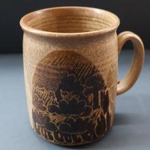 Load image into Gallery viewer, 1980s STUDIO POTTERY. Large Mug with Abstract Floral Motifs. Crich Pottery (Diana Worthy)
