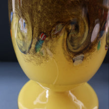 Load image into Gallery viewer, 1950s Scottish VASART Glass Tulip Lamp in Eye-Catching Yellow Shade with Tutti Frutti &amp; Black Flecks. WORKING
