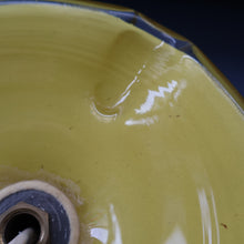 Load image into Gallery viewer, 1950s Scottish VASART Glass Tulip Lamp in Eye-Catching Yellow Shade with Tutti Frutti &amp; Black Flecks. WORKING
