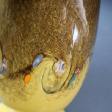 Load image into Gallery viewer, 1950s Scottish VASART Glass Tulip Lamp in Eye-Catching Yellow Shade with Tutti Frutti &amp; Black Flecks. WORKING
