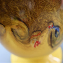 Load image into Gallery viewer, 1950s Scottish VASART Glass Tulip Lamp in Eye-Catching Yellow Shade with Tutti Frutti &amp; Black Flecks. WORKING
