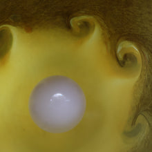 Load image into Gallery viewer, 1950s Scottish VASART Glass Tulip Lamp in Eye-Catching Yellow Shade with Tutti Frutti &amp; Black Flecks. WORKING
