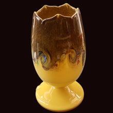 Load image into Gallery viewer, 1950s Scottish VASART Glass Tulip Lamp in Eye-Catching Yellow Shade with Tutti Frutti &amp; Black Flecks. WORKING
