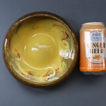 Load image into Gallery viewer, 1950s Scottish STRATHEARN Glass Shallow Bowl in Eye-Catching Yellow Shade with Tutti Frutti &amp; Black Flecks
