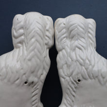 Load image into Gallery viewer, ANTIQUE 19th Century SMALLER SIZE White Staffordshire Dogs / Wally Dugs

