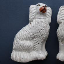 Load image into Gallery viewer, ANTIQUE 19th Century SMALLER SIZE White Staffordshire Dogs / Wally Dugs
