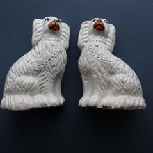 Load image into Gallery viewer, ANTIQUE 19th Century SMALLER SIZE White Staffordshire Dogs / Wally Dugs
