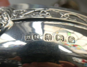 1930s Solid Silver Miniature Footed Dishes with Celtic Decoration by Henry Matthews