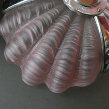 Load image into Gallery viewer, Vintage 1920s ART DECO Pressed Pink Glass Pendant Lamp Shade - in the form of a clam shell
