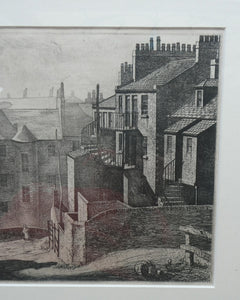 Antique Etching Looking Across to St Patrick's Church from High School Yard, Edinburgh