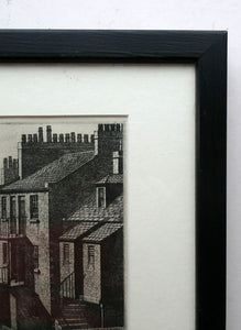 Antique Etching Looking Across to St Patrick's Church from High School Yard, Edinburgh