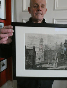 Antique Etching Looking Across to St Patrick's Church from High School Yard, Edinburgh