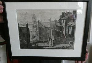 Antique Etching Looking Across to St Patrick's Church from High School Yard, Edinburgh