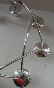 1950s Vintage Danish Modernist Silver Plate Candelabra. Designed by Einar Dragsted