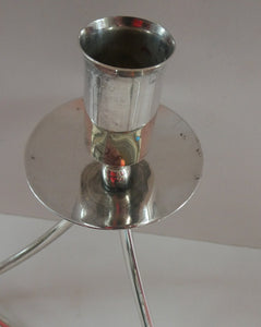 1950s Vintage Danish Modernist Silver Plate Candelabra. Designed by Einar Dragsted