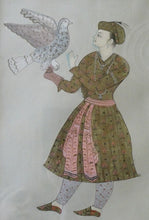 Load image into Gallery viewer, INDIAN ART: Vintage Indian Miniature Watercolour. Nobleman with a Falcon
