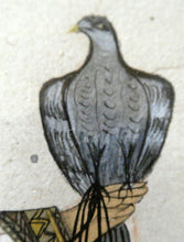 Load image into Gallery viewer, INDIAN ART: Vintage Indian Miniature Watercolour. Nobleman with a Falcon
