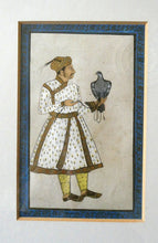 Load image into Gallery viewer, INDIAN ART: Vintage Indian Miniature Watercolour. Nobleman with a Falcon
