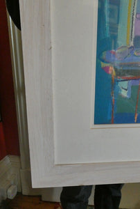 Claire Harrigan (RSW) Mediterranean View through a French Window. Acrylic and Oil Pastel: SIGNED