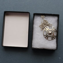Load image into Gallery viewer, SHETLAND SILVER. Vintage 1970s Hallmarked Pendant by James Kerr of Lerwick. Shetland. Celtic Design
