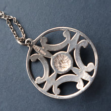 Load image into Gallery viewer, SHETLAND SILVER. Vintage 1970s Hallmarked Pendant by James Kerr of Lerwick. Shetland. Celtic Design
