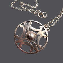 Load image into Gallery viewer, SHETLAND SILVER. Vintage 1970s Hallmarked Pendant by James Kerr of Lerwick. Shetland. Celtic Design
