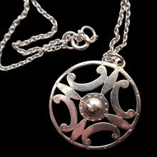 Load image into Gallery viewer, SHETLAND SILVER. Vintage 1970s Hallmarked Pendant by James Kerr of Lerwick. Shetland. Celtic Design
