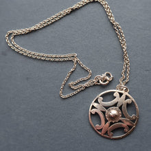 Load image into Gallery viewer, SHETLAND SILVER. Vintage 1970s Hallmarked Pendant by James Kerr of Lerwick. Shetland. Celtic Design
