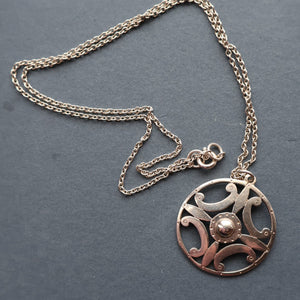 SHETLAND SILVER. Vintage 1970s Hallmarked Pendant by James Kerr of Lerwick. Shetland. Celtic Design