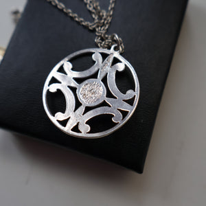 SHETLAND SILVER. Vintage 1970s Hallmarked Pendant by James Kerr of Lerwick. Shetland. Celtic Design