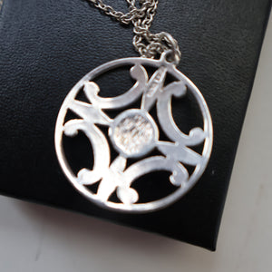 SHETLAND SILVER. Vintage 1970s Hallmarked Pendant by James Kerr of Lerwick. Shetland. Celtic Design