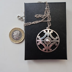 SHETLAND SILVER. Vintage 1970s Hallmarked Pendant by James Kerr of Lerwick. Shetland. Celtic Design