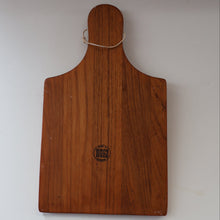 Load image into Gallery viewer, 1960s DANISH TEAK Vintage Cheese or Chopping Board with Ceramic Tile &amp; Orirignal Cheese Knife
